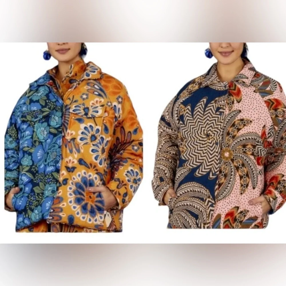 Farm Rio Reversible Yawanawa Puffer Jacket - Picture 1 of 4